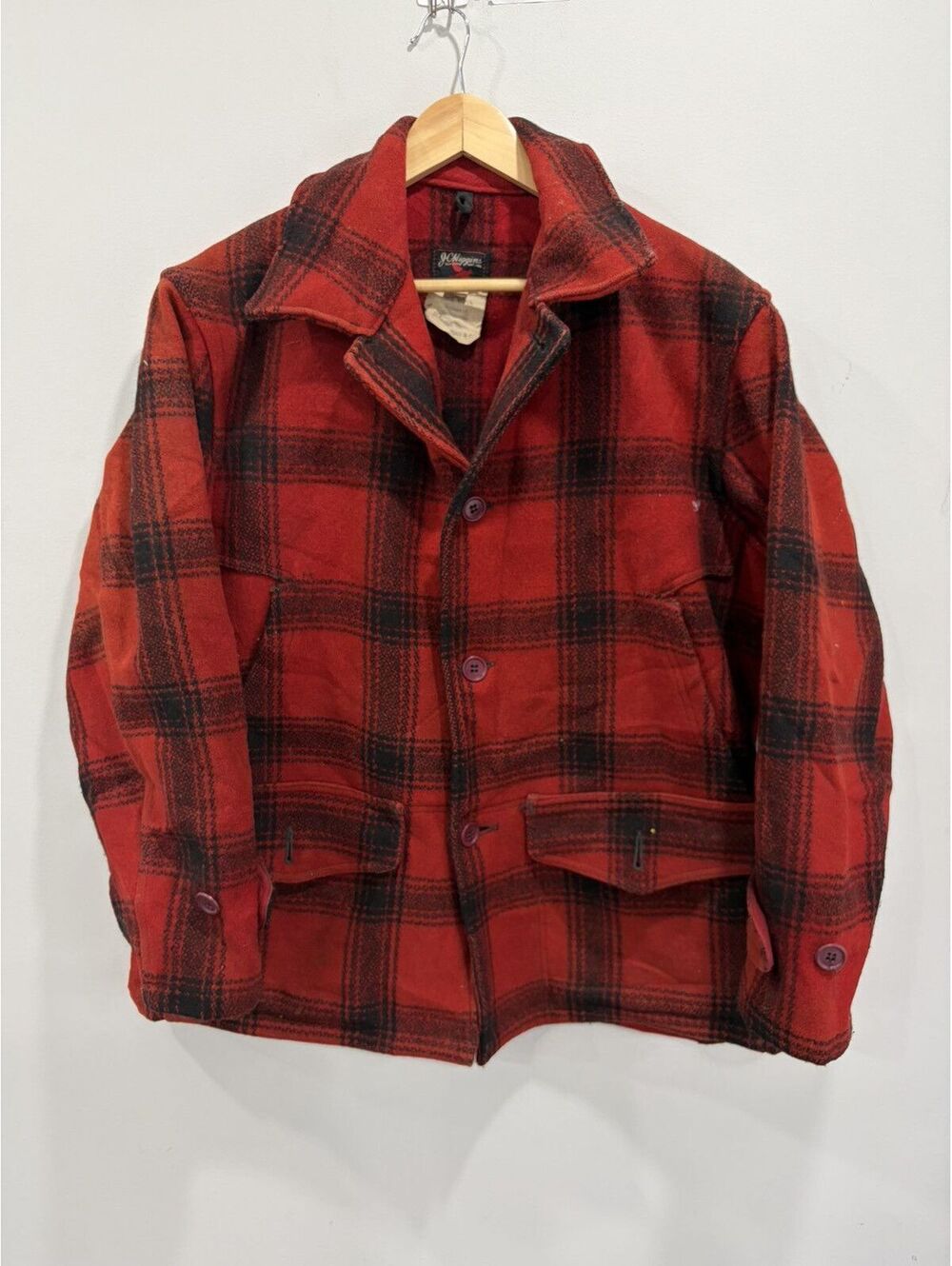 Vintage JC Higgins Plaid Jacket Wool 44